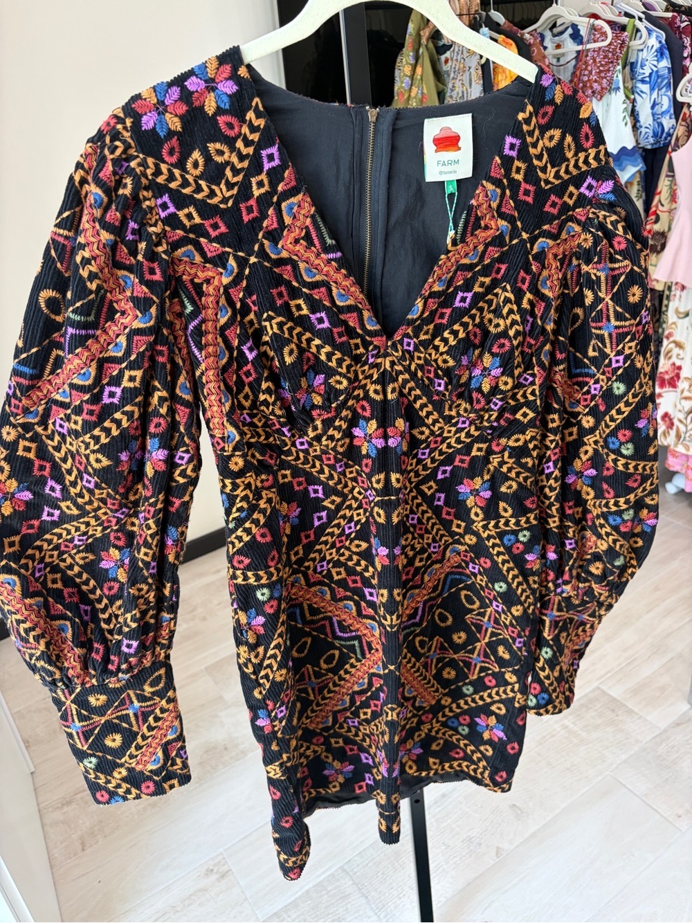 Farm Rio: Embroidered Corduroy
Puff Sleeve Mini Dress - Picture 10 of 15